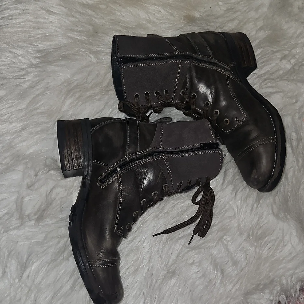 Taos CRAVE Women's Brown Lace-Up Buckle Combat Boots SZ39 - Picture 5 of 9